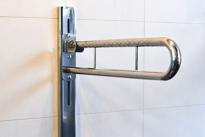 Stainless Steel Adjustable Folding Drop Down Toilet Rail